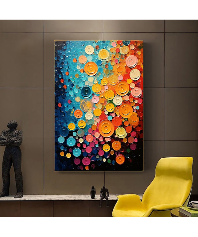 Abstract Circle Oil Painting | Hand-Painted Modern Canvas Art