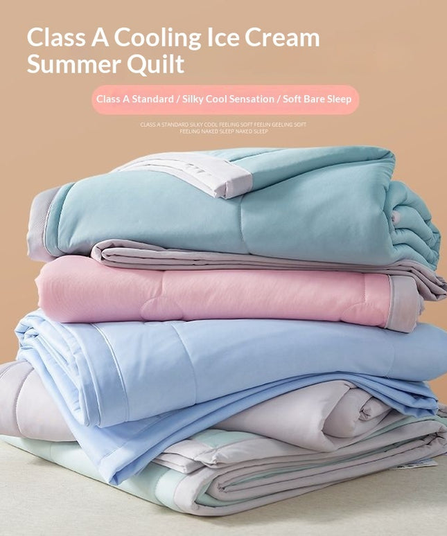 Cooling Ice Silk Quilt | Lightweight Summer Blanket
