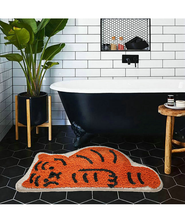 Tired Tiger Absorbent Non-Slip Bathroom Floor Mat (45 × 90 cm)