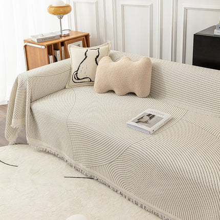 Striped Sofa Throw & Cover – Multiple Sizes in Green, Brown or Monochrome Tones 🛋️✨