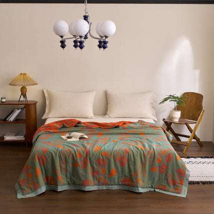 Cotton Summer Quilt | Reversible Jacquard Bedding Throw