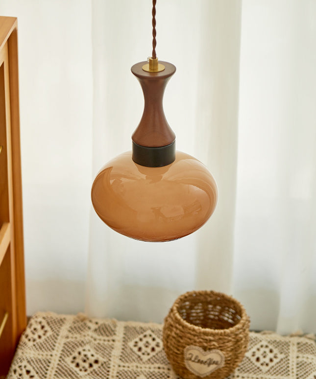 Retro Glass Pendant Light – 30cm Semi-Circular Shade | Ikeame