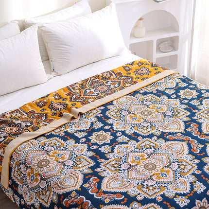 Cotton Gauze Quilt – Mandala Plant & Flower 3-Piece Bedding | Ikeame