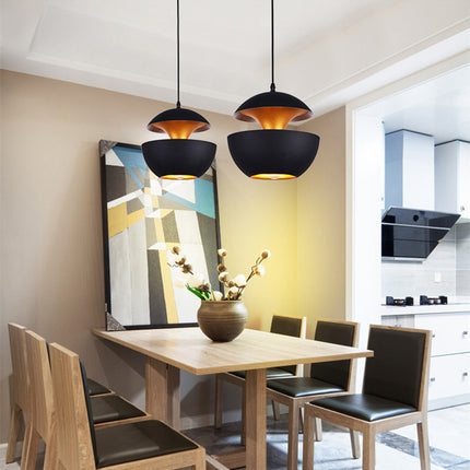 Nordic Minimalist Ceiling Light – Black & Gold or White & Gold | Ikeame