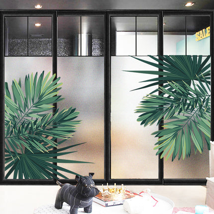 Frosted Window Privacy Film | Leafy Electrostatic Glass Covering