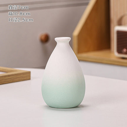Gradient Macaron Ceramic Vase | Pastel Mini Decorative Vase