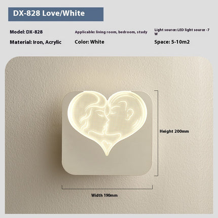 Modern Acrylic Wall Light – LED Tricolour Lamp in Pink or White (Clover, Ginkgo, Love Designs)