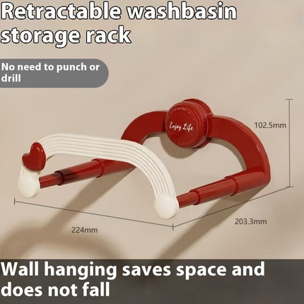 Cream Retractable Household Bathroom Punch-free Storage Rack