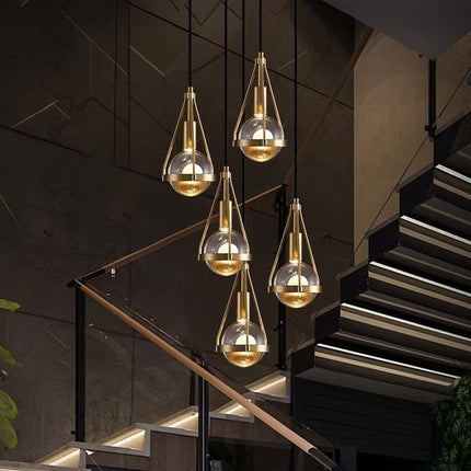 Copper Crystal Chandelier – Luxury Modern Minimalist Lighting | Ikeame