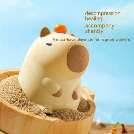 Capybara Night Light – Soft Silicone Rechargeable Lamp | Ikeame