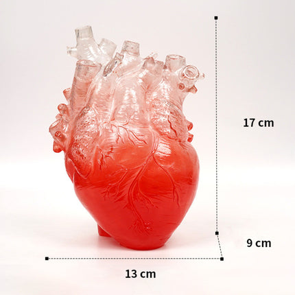 Realistic Heart Vase | Transparent Resin Anatomical Décor