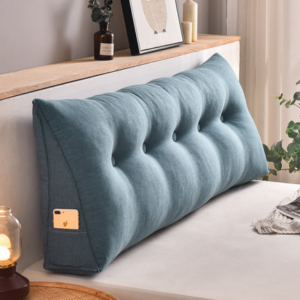 Triangle Bed Backrest Cushion | Cotton Linen Headboard Pillow