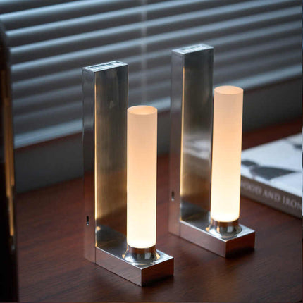 Luxury Bookend Lamp – Polished Aluminium LED Lighting | Ikeame