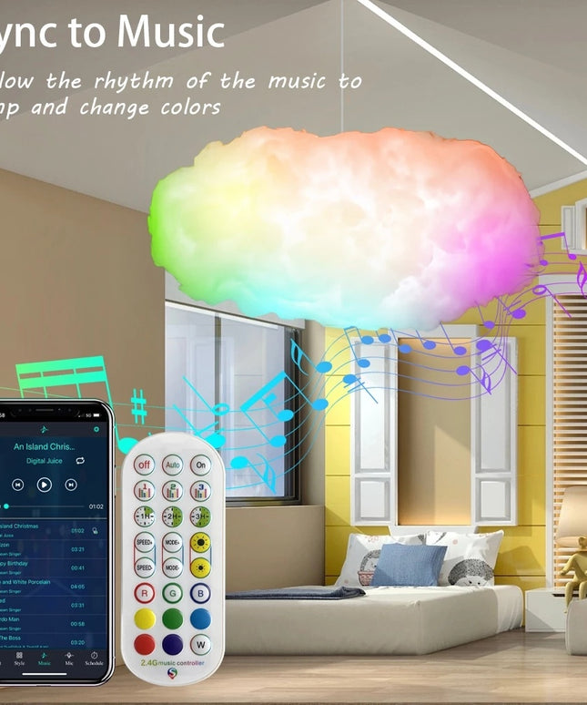 USB Cloud Light – RGBIC Lightning Simulation with APP & Music Sync