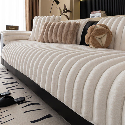 Plush Sofa Cover | Velvet Anti-Slip Cushion