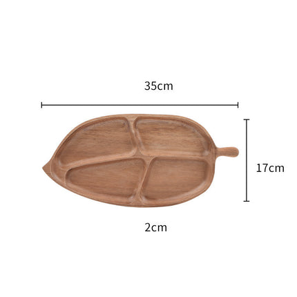Creative Leaf-shaped Fish-shaped Partition Solid Wood Fruit Plate