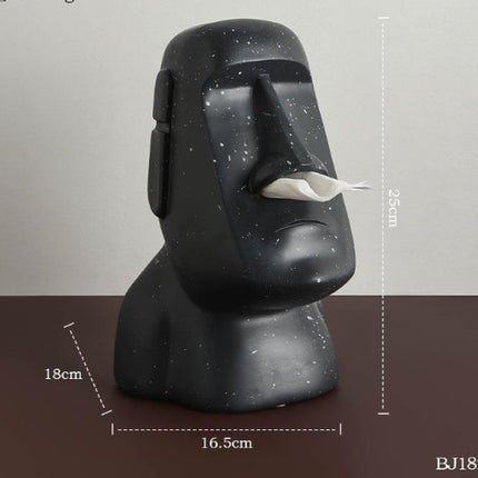 Moai Tissue Box Holder – Modern Resin Tissue Dispenser