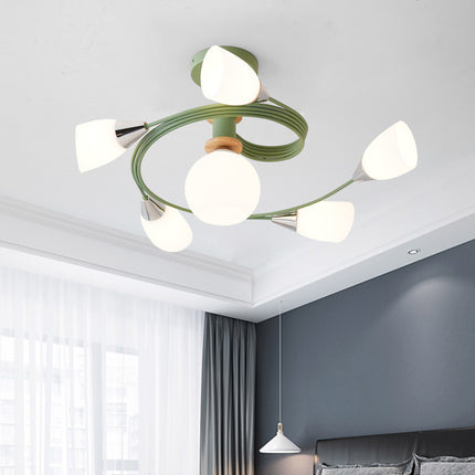Spiral LED Droplight – Sculptural Luxury Chandelier | 4 or 6 Lamps