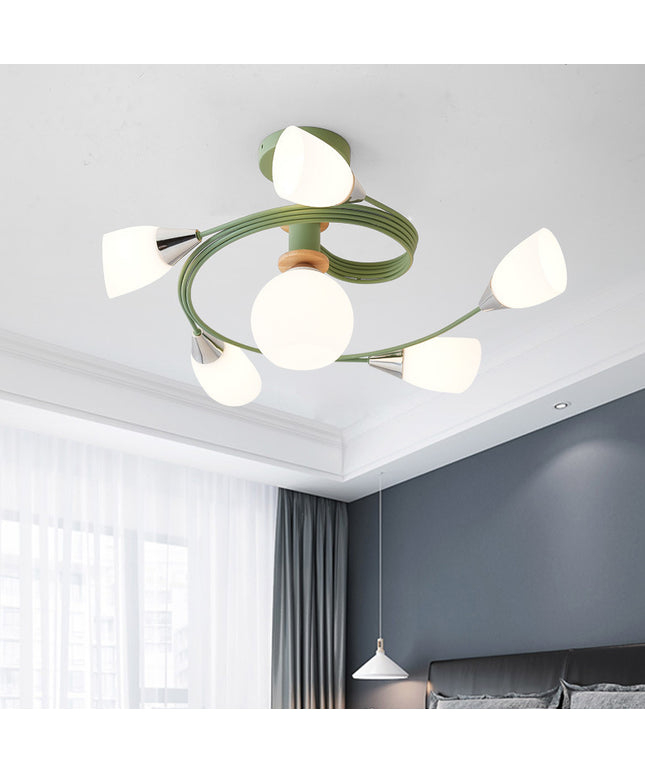 Spiral LED Droplight – Sculptural Luxury Chandelier | 4 or 6 Lamps