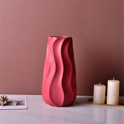 Ceramic Ripple Vase | Modern Coloured Decorative Vase