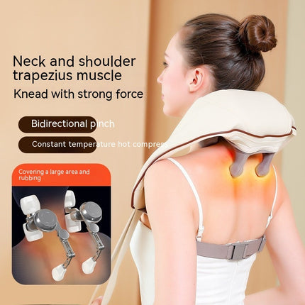 Rechargeable Shoulder & Neck Massager with Kneading & Hot Compress