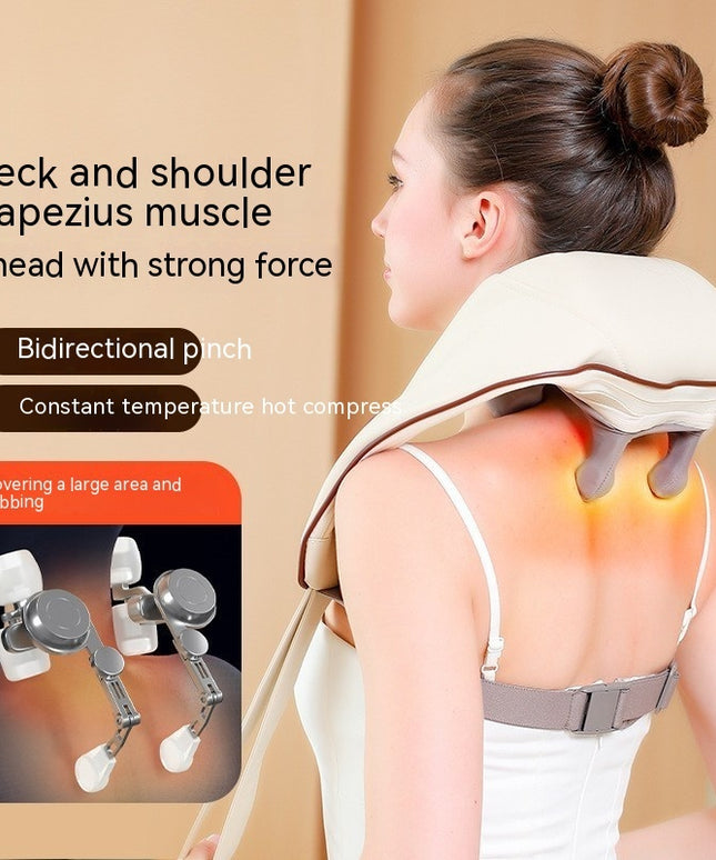 Rechargeable Shoulder & Neck Massager with Kneading & Hot Compress