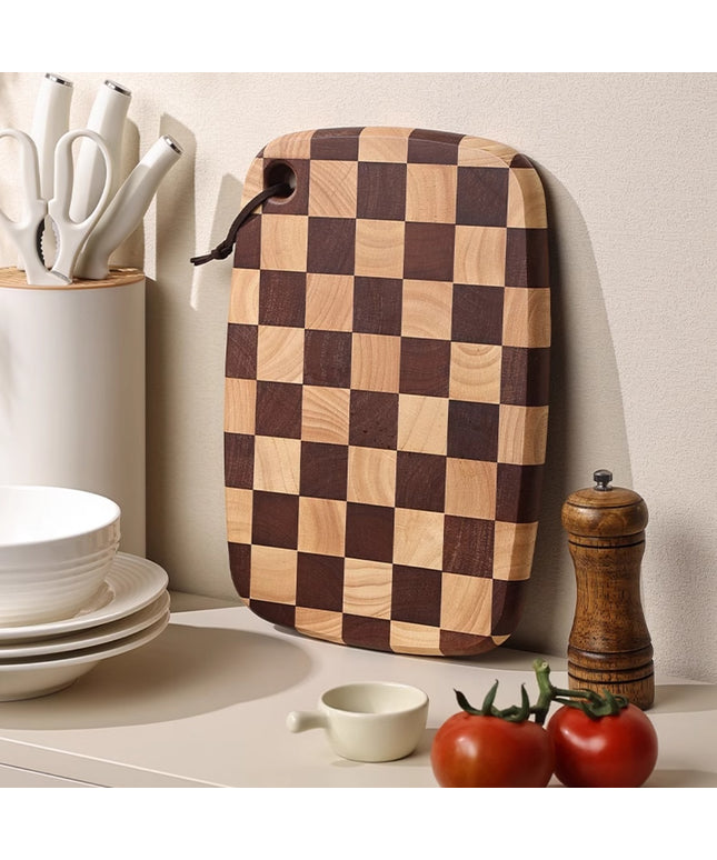 Acacia Chessboard Cutting Board ♟️ – Solid Wood, Large or Small