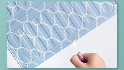 High Temperature Resistant Oil Baffle – Blue Geometric Pattern | Ikeame