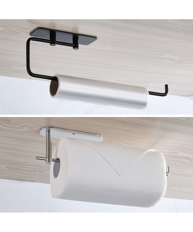 Stainless Steel Wall-Mounted Paper Towel & Film Holder 🖤✨