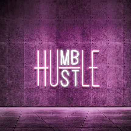 Motivational Neon Sign | Hustle & Don’t Quit LED Light