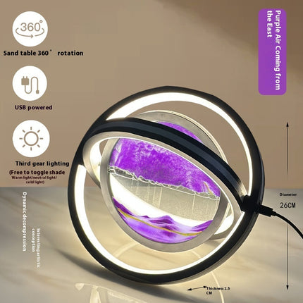 Quicksand Hourglass LED Lamp – Rotating Sand Art Night Light (USB Powered)