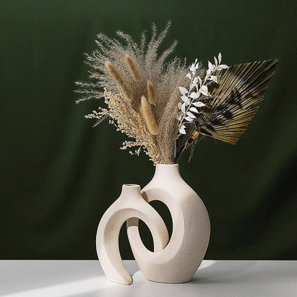 Interlocking Loop Ceramic Vase | Modern Sculptural Home Décor