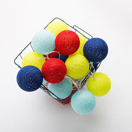 Cotton Ball String Lights – Colourful Festival Decoration (Battery or USB) | Ikeame