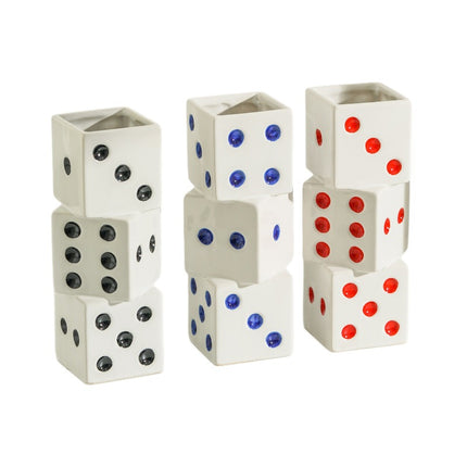 Stacked Dice Ceramic Vase – Playful Statement Décor