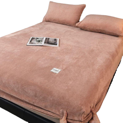 Milk Fiber Single-piece All-inclusive Non-slip Coral Flannel Sets Fitted Sheet