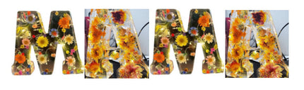 Letter Flower Transparent Flowers Resin Night Light Ornaments