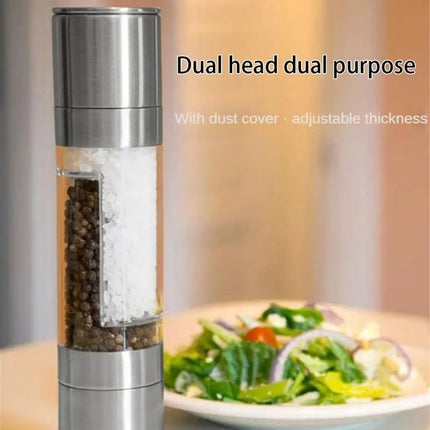 2-in-1 Salt and Pepper Grinder – Manual Stainless Steel Adjustable Mill