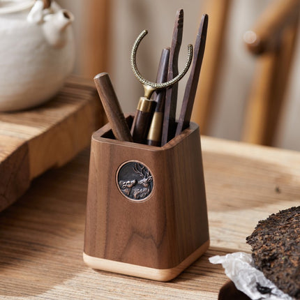 Luxury Walnut Pen Holder – Multifunctional Desk Organiser Gift