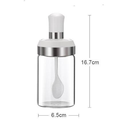 Glass Seasoning Bottles 🧂 – Built-In Spoon, Moisture-Proof, 2-Pack