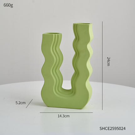U-Shaped Ceramic Vase | Cream Style Minimalist Décor
