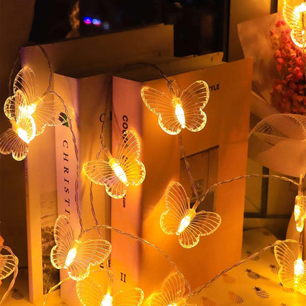 Butterfly or Dragonfly LED String Lights – 3m Warm White, 20 Lights, 2 Modes