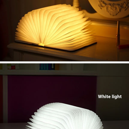 Tricolour LED Open Book Lamp – Wooden Style Cover | 5 Sizes