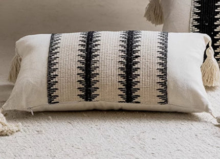 Monochrome Triangular Geometric Cushion Cover – Modern Home Décor