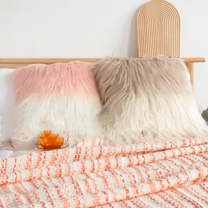 Luxury Faux-Fur Cushion – Gradient Plush Pillow 45x45cm | Ikeame