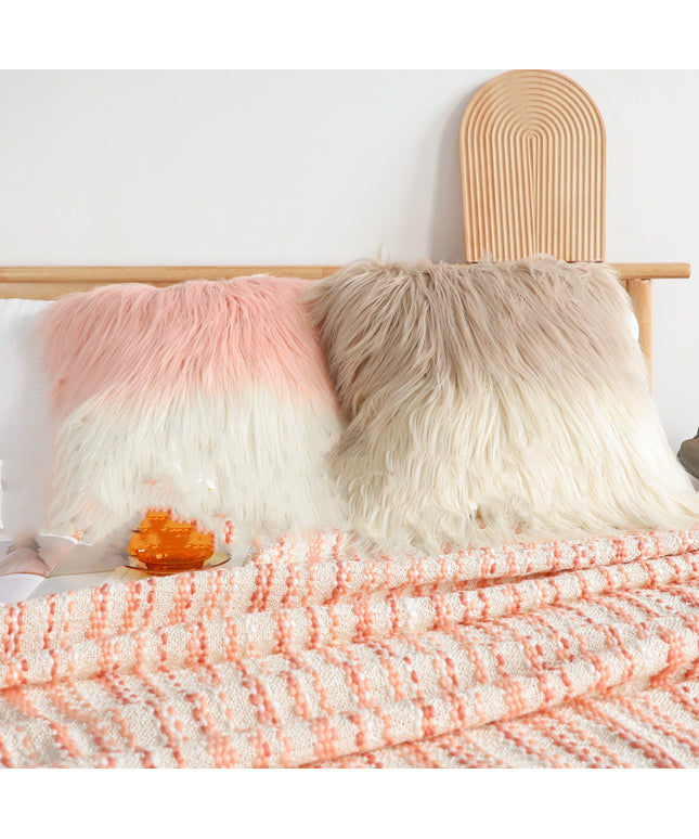 Luxury Faux-Fur Cushion – Gradient Plush Pillow 45x45cm | Ikeame