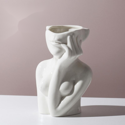 Female Body Ceramic Vase | Abstract Art Decorative Vase