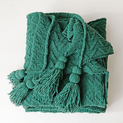 Super Soft, Luxury, Nordic Style Knitted Blanket with Tassels 🧶✨