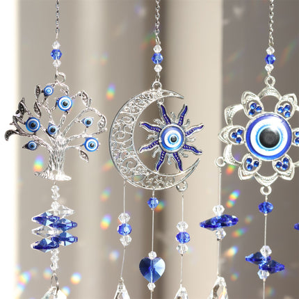 Devil's Eye Sunshine Catcher Lucky Tree Crystal Ornaments Outdoor Garden Home Window Hanging Decorations