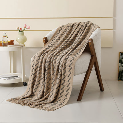 Nordic Tassel Throw Blanket | Soft Striped Sofa Throw