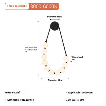 Simple Bedroom Creative Warm High-grade Light Luxury Wall Lamp